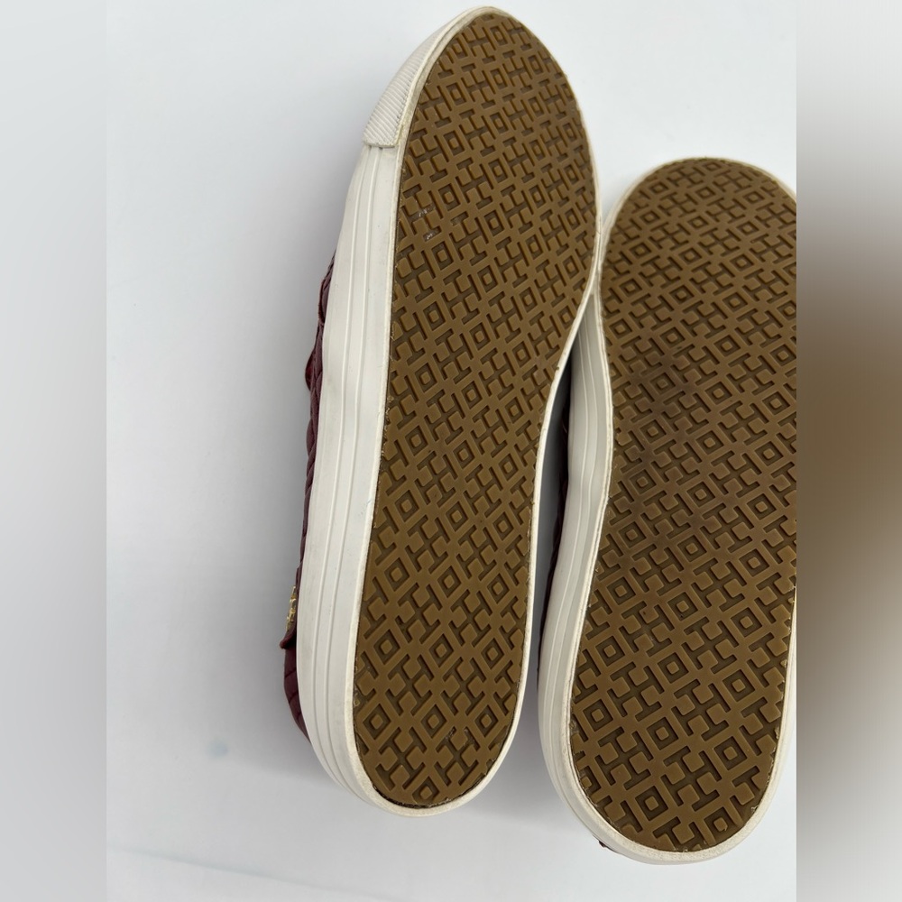 Tory Burch Womens Quilted Slip-On Sneakers Burgundy Wine Size 9 - Picture 11 of 14